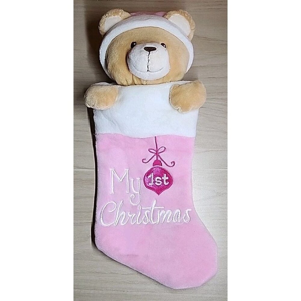My First Christmas Bear Stocking Pink 15” by Dan Dee Collector's Choice
